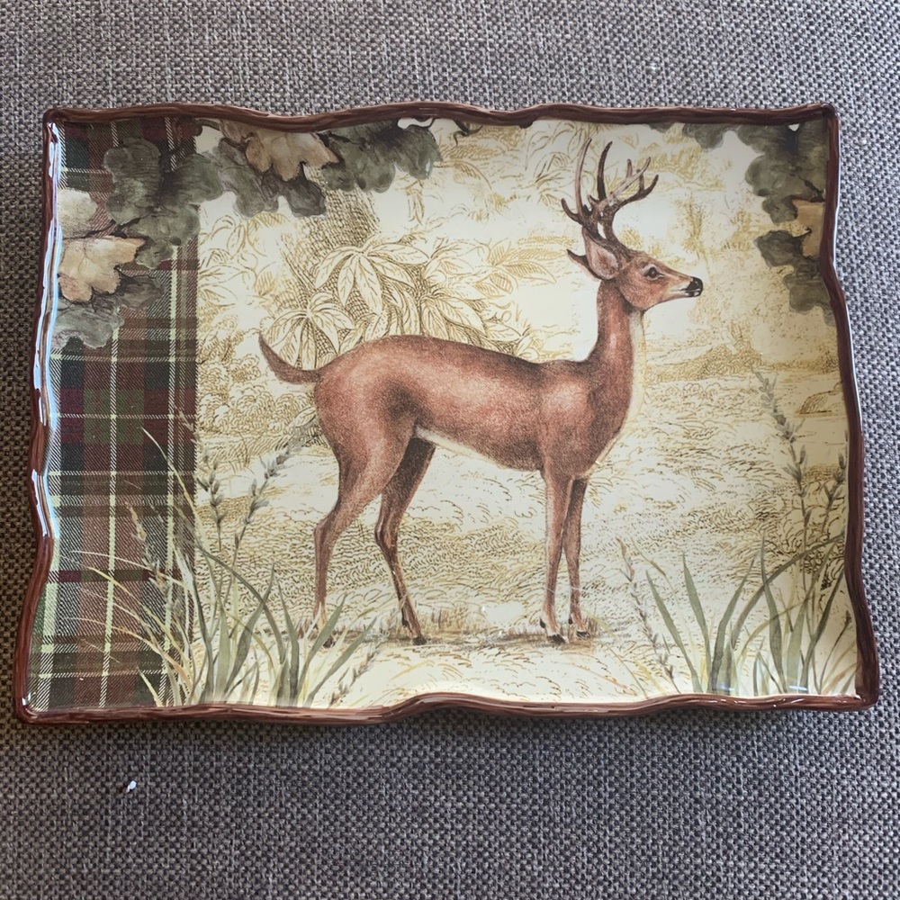 Fall inspired deer platter Susan Winget Never used
